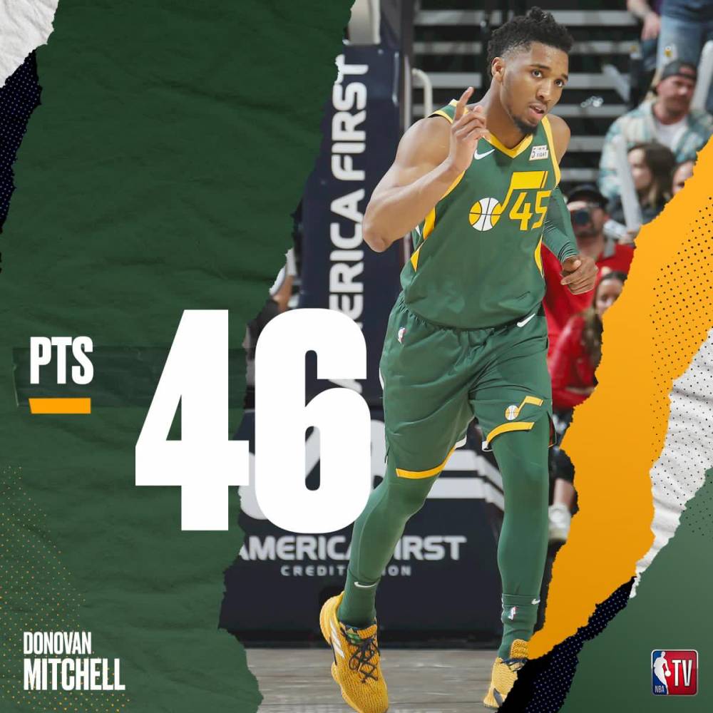 乐鱼体育投注-米切尔再砍40+，爵士取胜